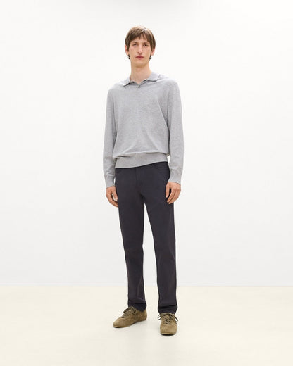 Goris Long-Sleeve Polo Shirt in Light Bilen
