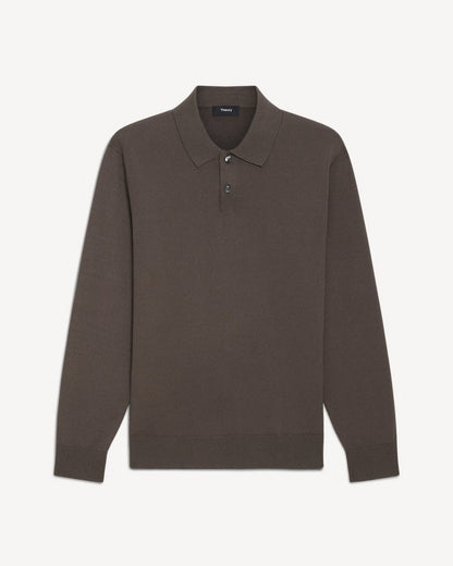 Goris Long-Sleeve Polo Shirt in Light Bilen