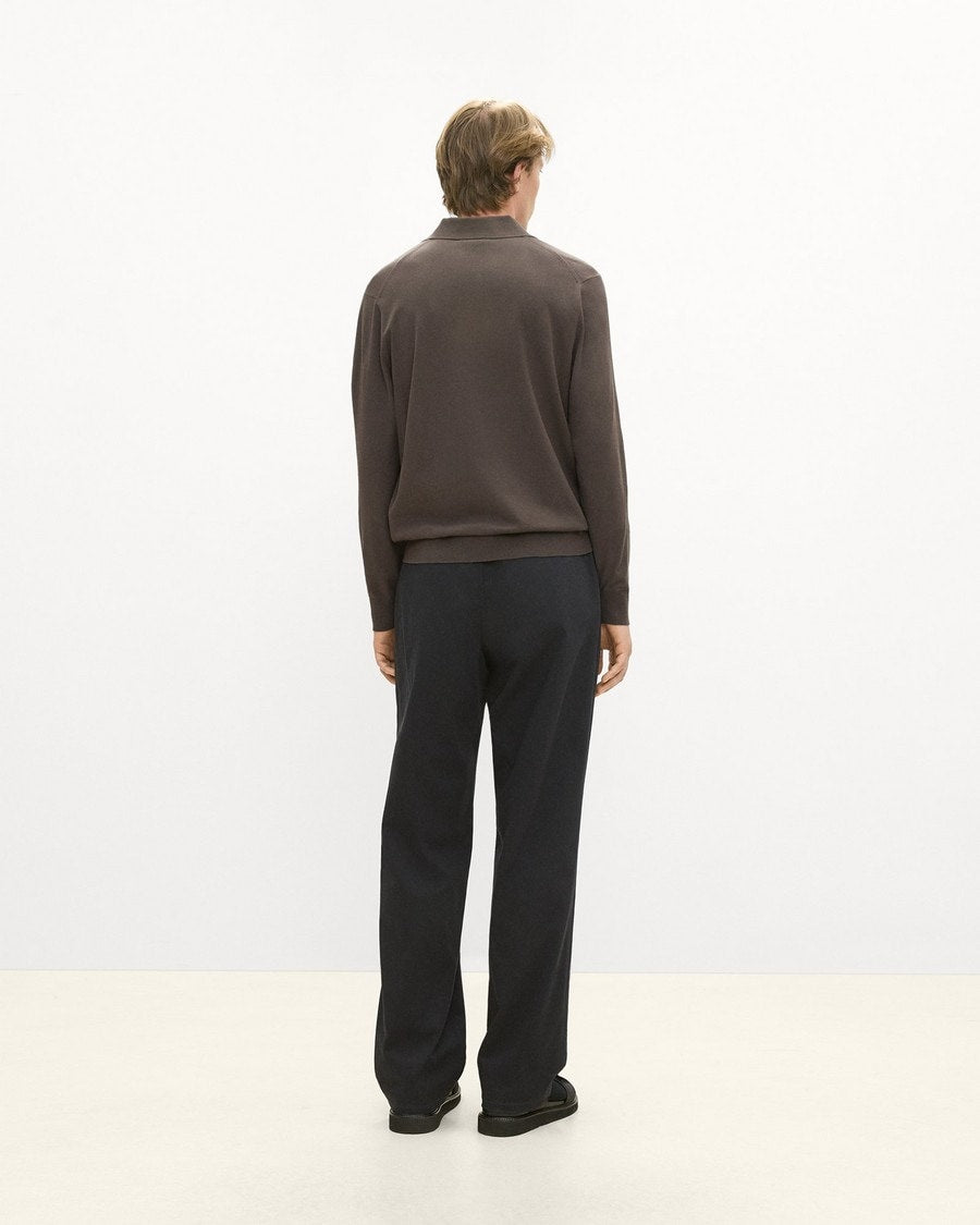Goris Long-Sleeve Polo Shirt in Light Bilen