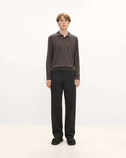 Goris Long-Sleeve Polo Shirt in Light Bilen
