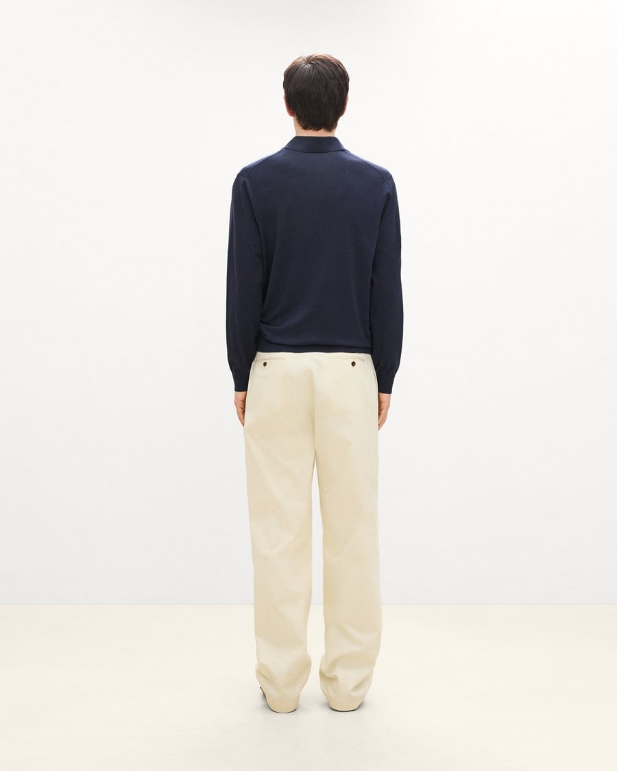 Goris Long-Sleeve Polo Shirt in Light Bilen