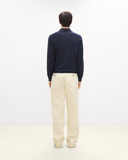 Goris Long-Sleeve Polo Shirt in Light Bilen