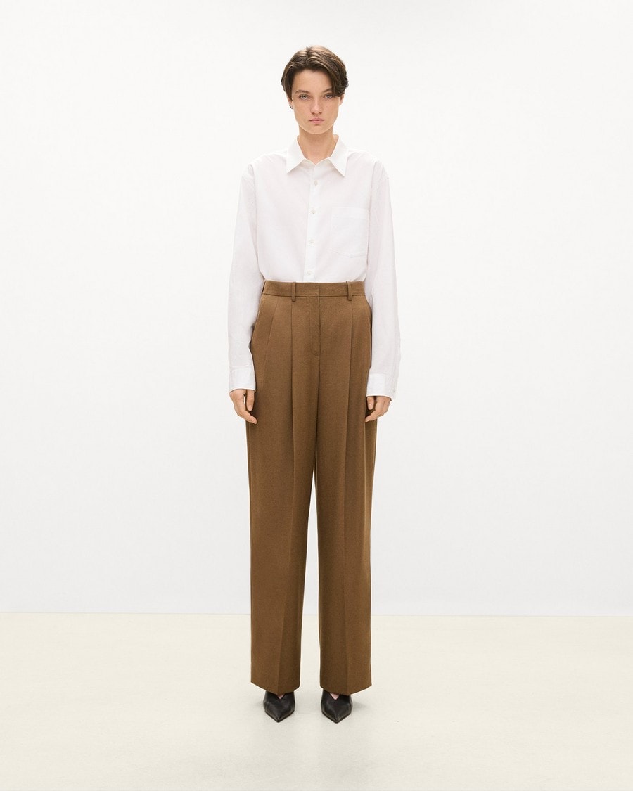 Double Pleat Pant, 29’’ in Sleek Flannel