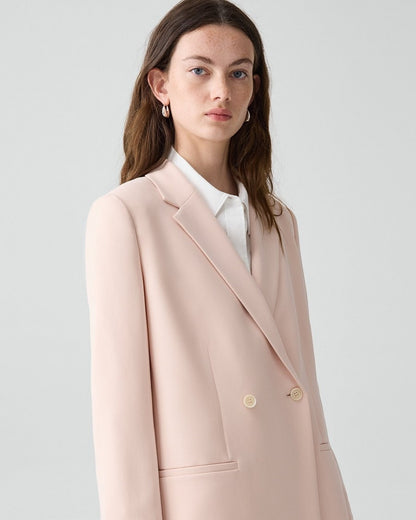 Relaxed Double-Breasted Blazer in Admiral Crepe