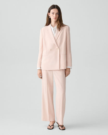 Relaxed Double-Breasted Blazer in Admiral Crepe