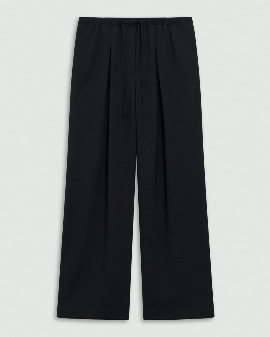Pleated Pull-On Pant, 30'' in Admiral Crepe