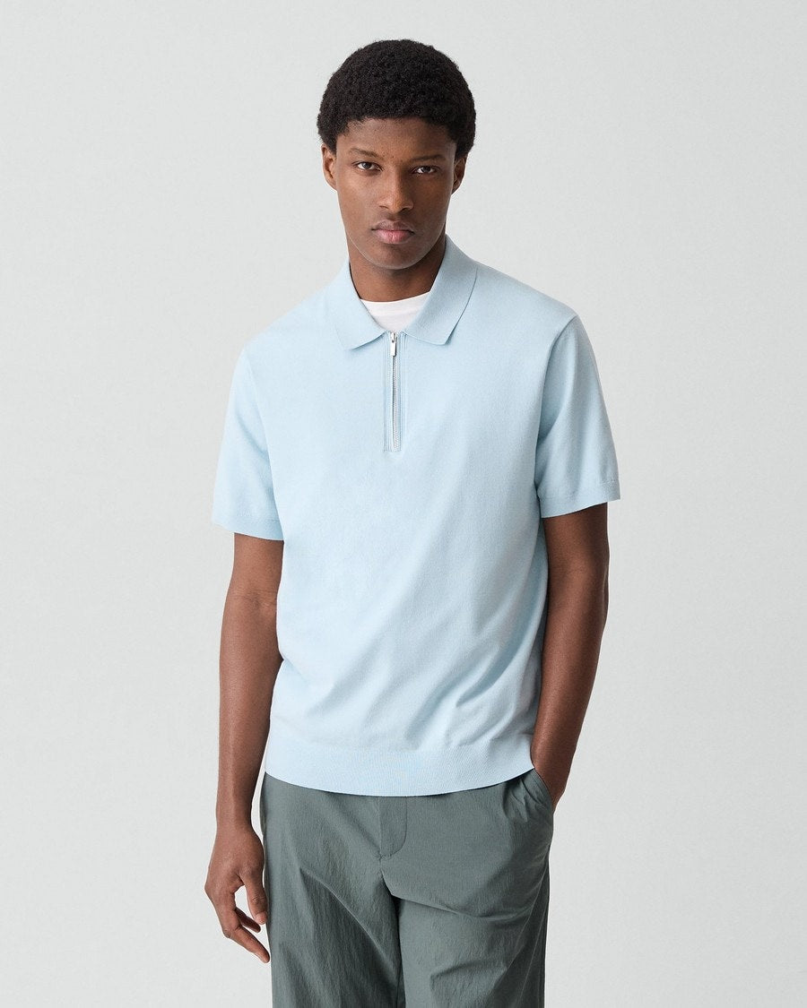 Quarter-Zip Polo Shirt in Light Bilen