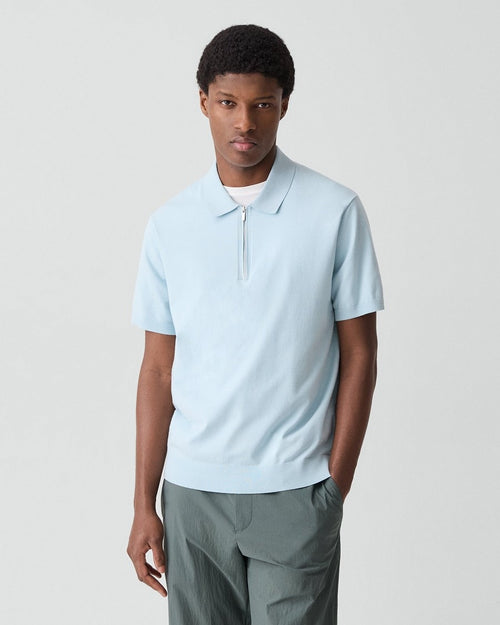 Quarter-Zip Polo Shirt in Light Bilen