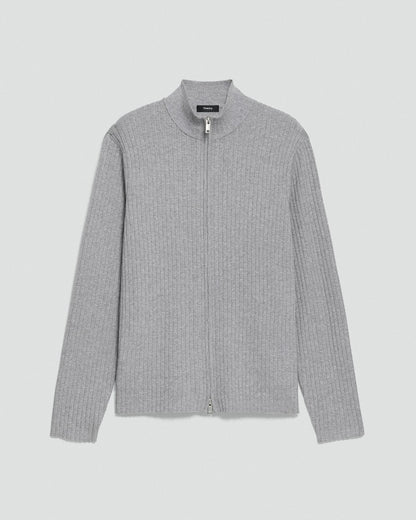 Ribbed Full-Zip Cardigan in Light Bilen