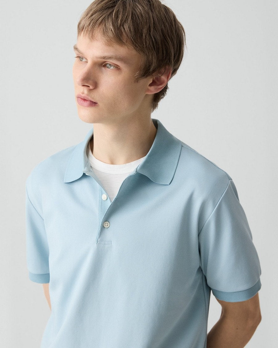 Polo Shirt in Cotton-Blend Jacquard