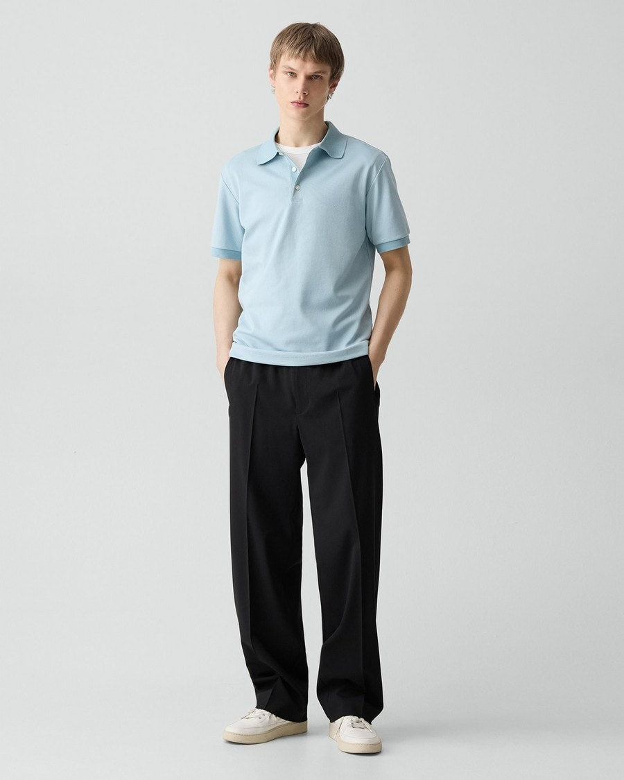 Polo Shirt in Cotton-Blend Jacquard