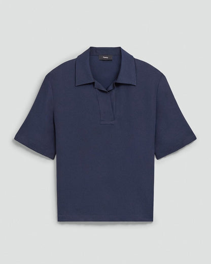 Oversized Polo Shirt in Silk Georgette