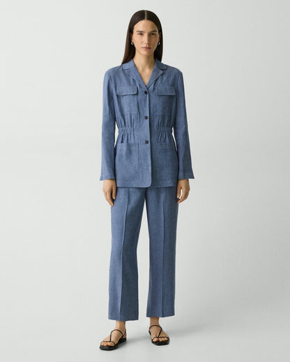 Cinched Jacket in Fluid Linen