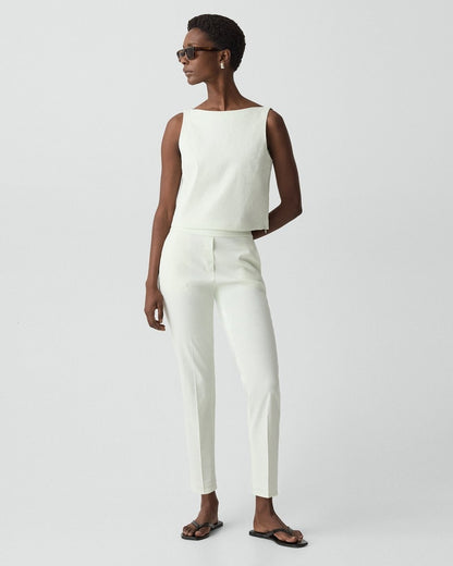 Sleeveless Boatneck Top in Good Linen