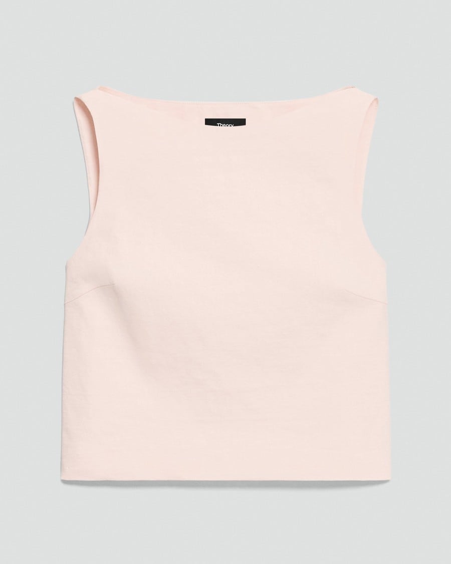 Sleeveless Boatneck Top in Good Linen