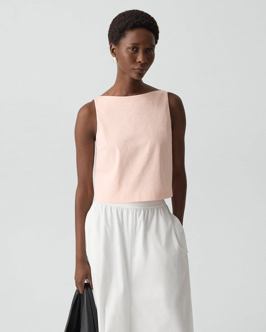 Sleeveless Boatneck Top in Good Linen