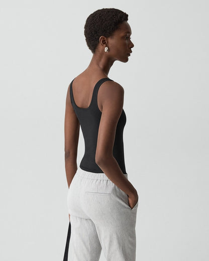 Scoop Neck Tank Top in Stretch Nylon