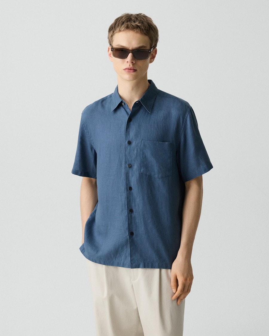 Irving Short-Sleeve Shirt in Relaxed Linen