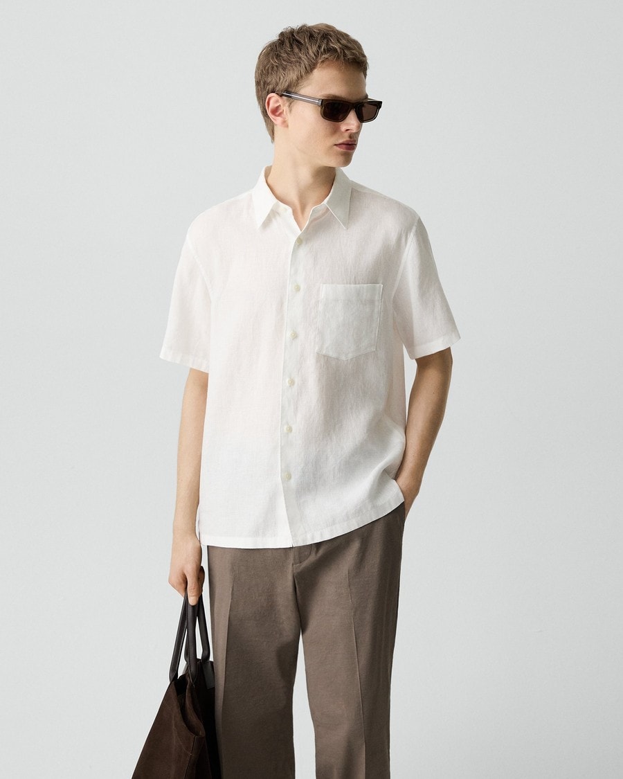 Irving Short-Sleeve Shirt in Relaxed Linen
