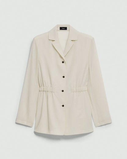 Cinch Waist Jacket in Airy Shirting