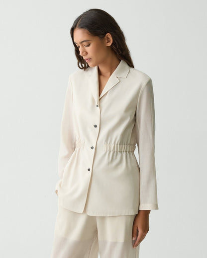 Cinch Waist Jacket in Airy Shirting