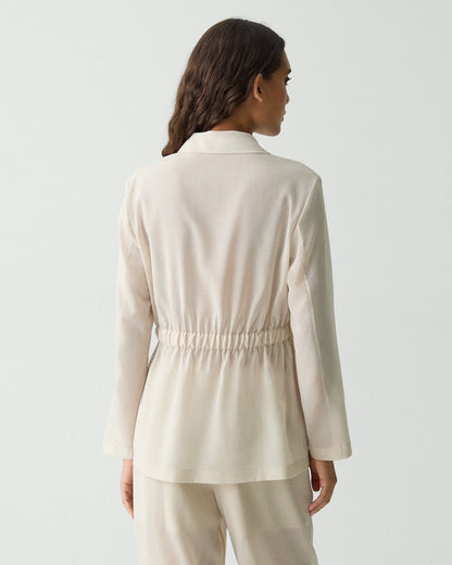 Cinch Waist Jacket in Airy Shirting