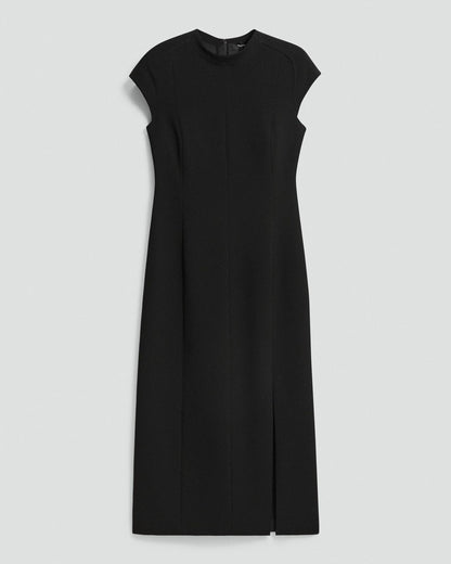 Short-Sleeve Midi Dress in Admiral Crepe