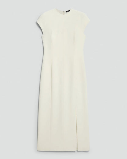 Short-Sleeve Midi Dress in Admiral Crepe