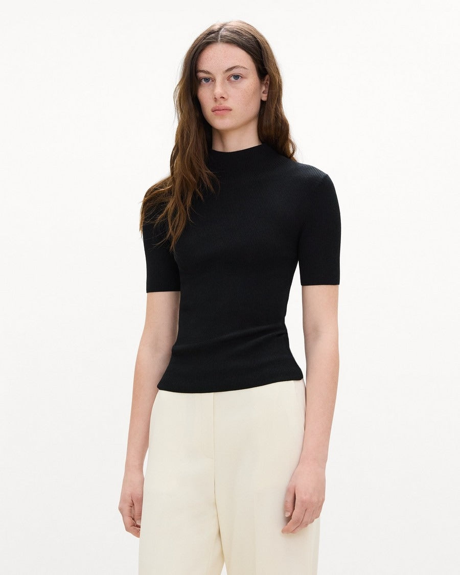 Leenda Mock Neck Sweater in Regal Wool