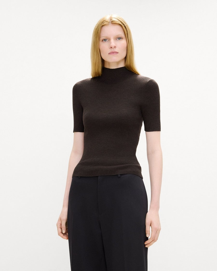 Leenda Mock Neck Sweater in Regal Wool