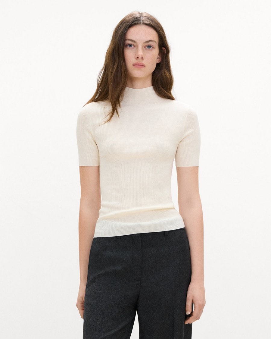 Leenda Mock Neck Sweater in Regal Wool