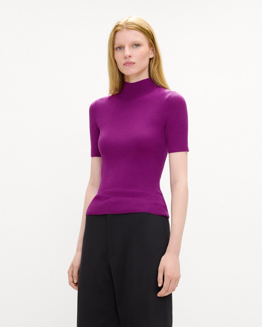 Leenda Mock Neck Sweater in Regal Wool