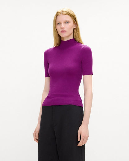 Leenda Mock Neck Sweater in Regal Wool