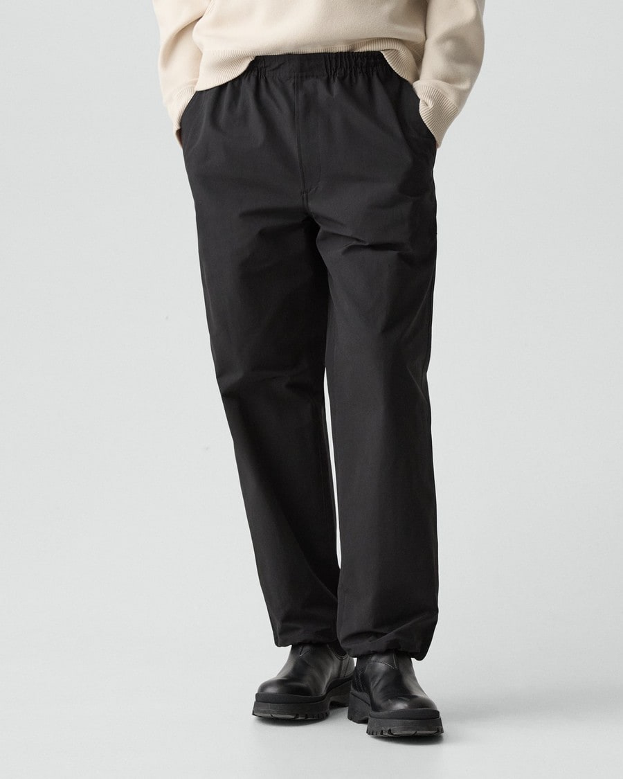 Drawstring Pull-On Pant in Organic Cotton-Blend