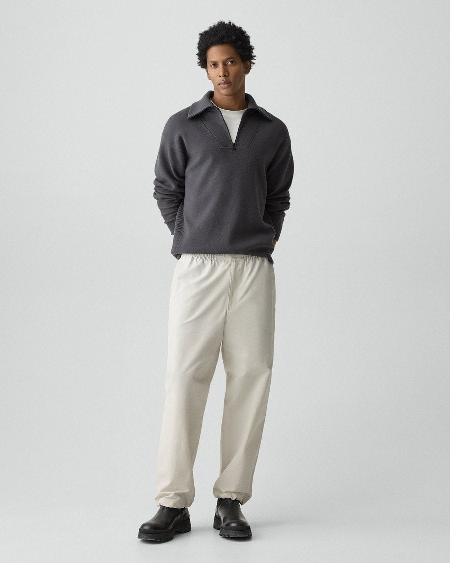 Drawstring Pull-On Pant in Organic Cotton-Blend