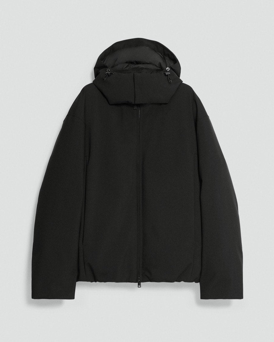 Hooded Jacket in Bonded Wool-Blend