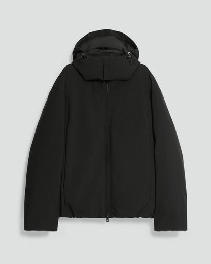 Hooded Jacket in Bonded Wool-Blend