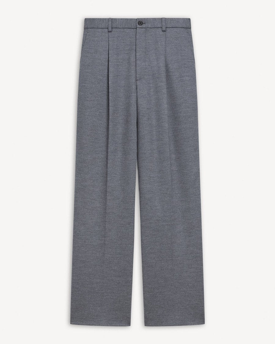 Relaxed Pleat Pant in Wool-Blend Knit