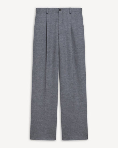 Relaxed Pleat Pant in Wool-Blend Knit
