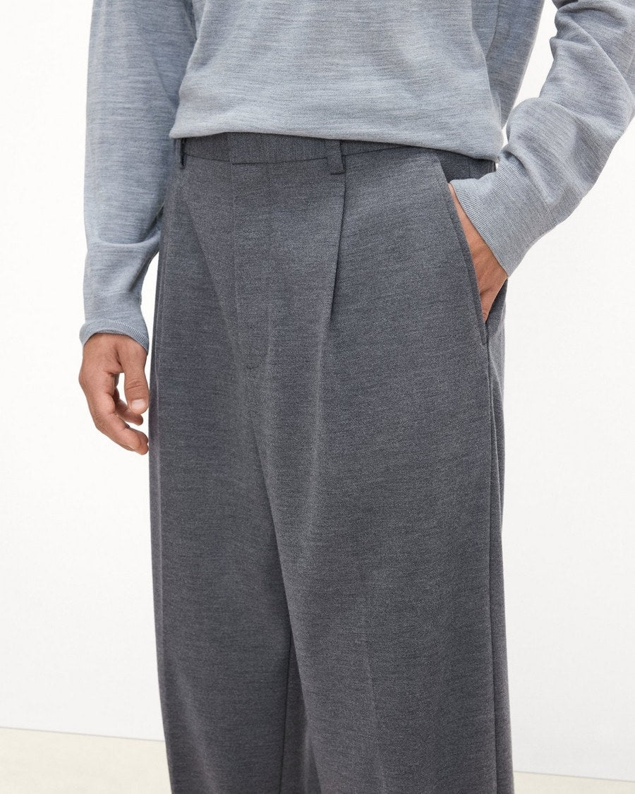 Relaxed Pleat Pant in Wool-Blend Knit