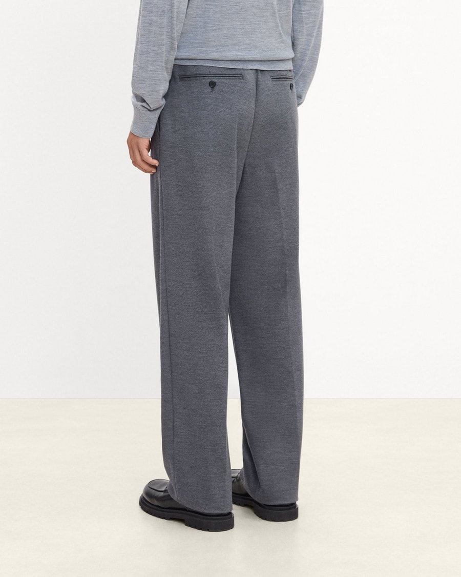 Relaxed Pleat Pant in Wool-Blend Knit