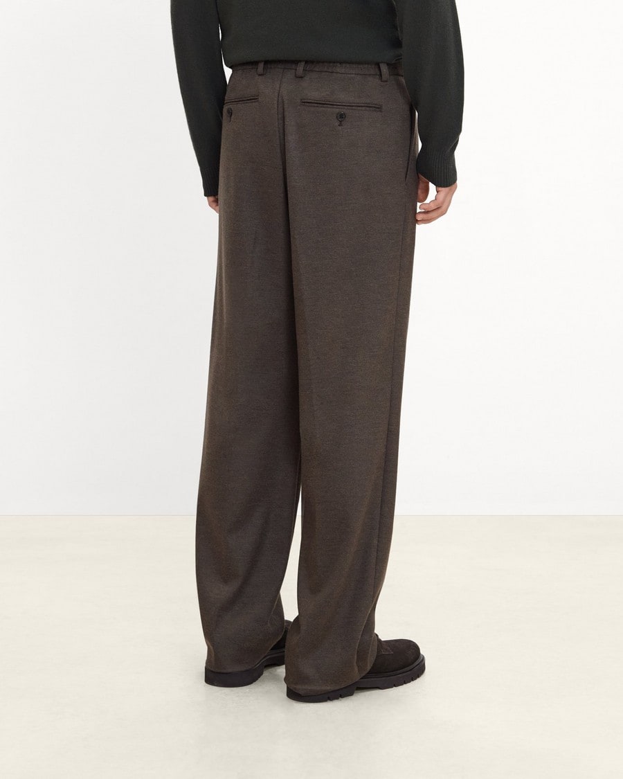 Relaxed Pleat Pant in Wool-Blend Knit