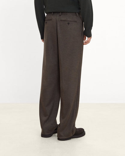 Relaxed Pleat Pant in Wool-Blend Knit