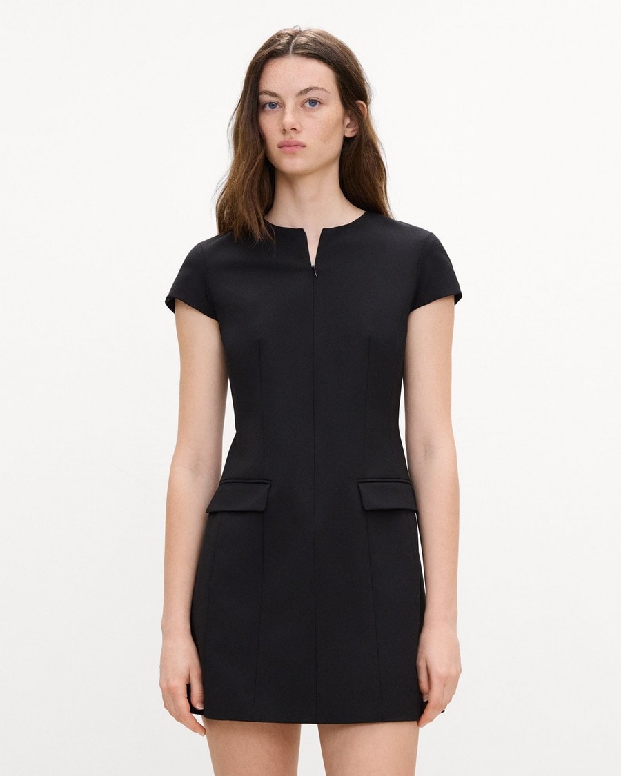 Zip Mini Dress in Good Wool