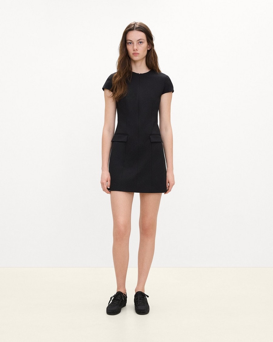 Zip Mini Dress in Good Wool
