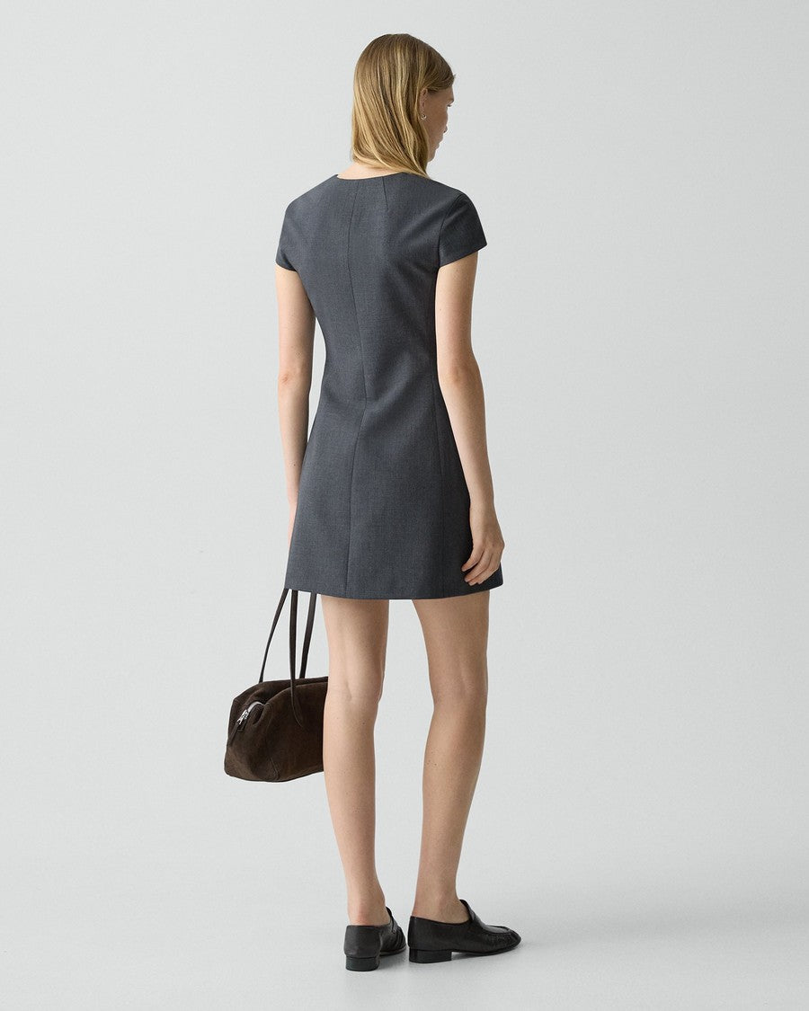 Zip Mini Dress in Good Wool