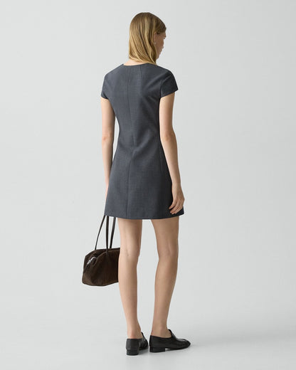 Zip Mini Dress in Good Wool