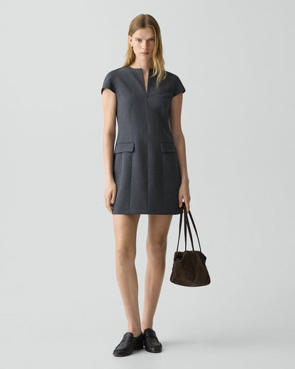 Zip Mini Dress in Good Wool