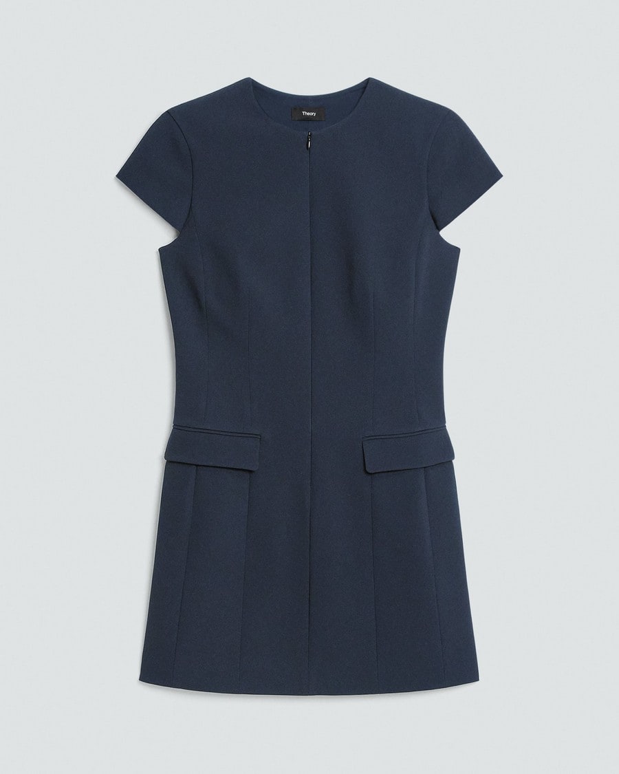 Zip Mini Dress in Good Wool