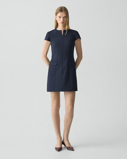 Zip Mini Dress in Good Wool